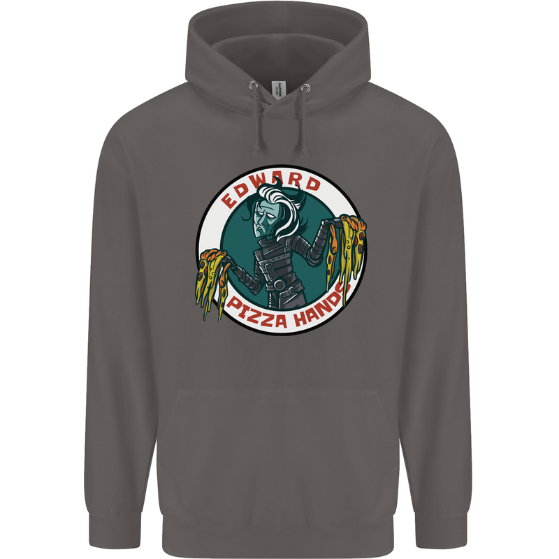 Edward Pizza Hands Funny Food Chef Parody Mens 80% Cotton Hoodie Charcoal