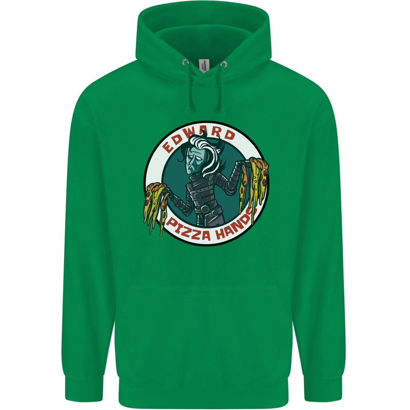 Edward Pizza Hands Funny Food Chef Parody Mens 80% Cotton Hoodie Irish Green