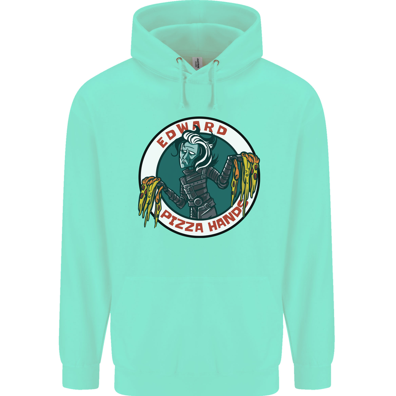 Edward Pizza Hands Funny Food Chef Parody Mens 80% Cotton Hoodie Peppermint