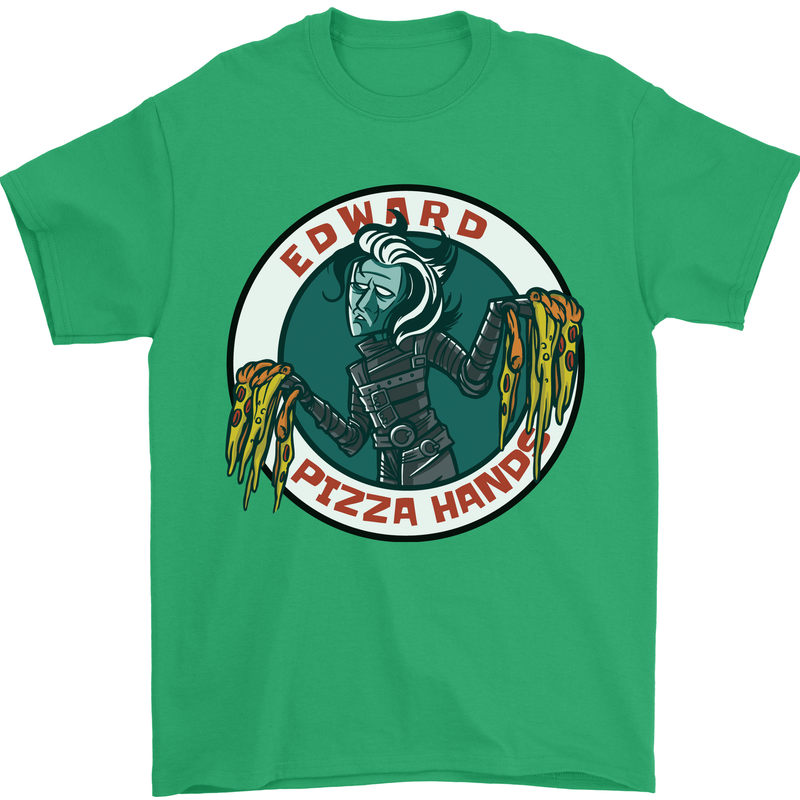 Edward Pizza Hands Funny Food Chef Parody Mens T-Shirt Cotton Gildan Irish Green