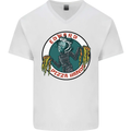 Edward Pizza Hands Funny Food Chef Parody Mens V-Neck Cotton T-Shirt White