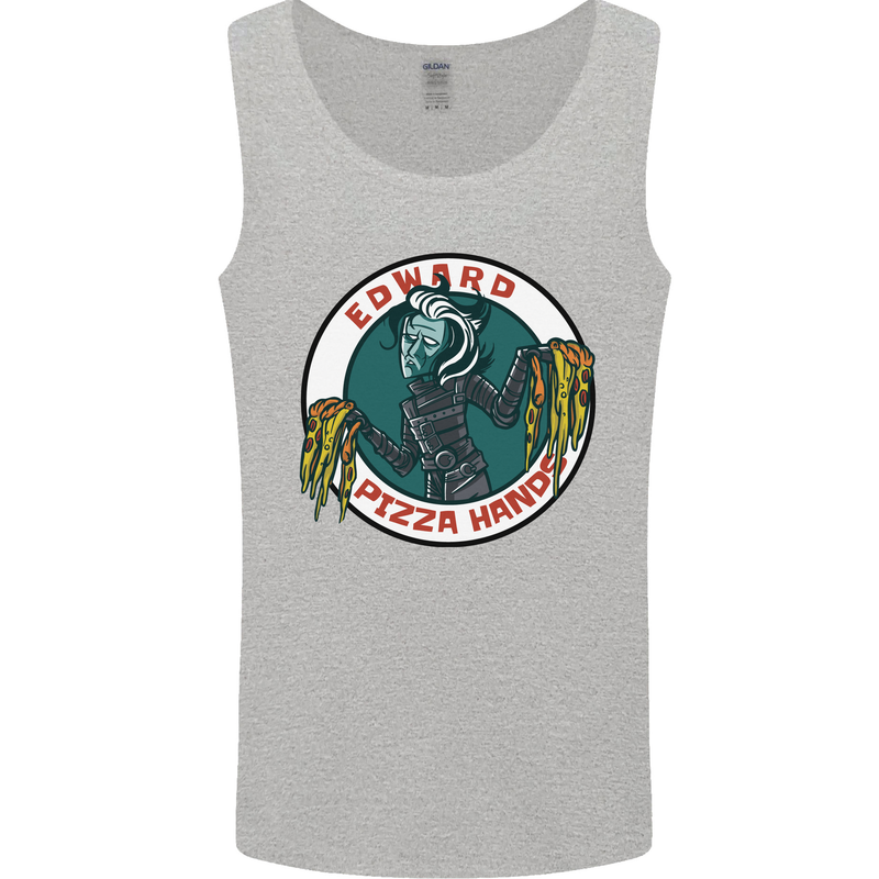 Edward Pizza Hands Funny Food Chef Parody Mens Vest Tank Top Sports Grey