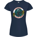 Edward Pizza Hands Funny Food Chef Parody Womens Petite Cut T-Shirt Navy Blue