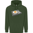Egg Decks DJ DJing Turntable Record Player Childrens Kids Hoodie Forest Green