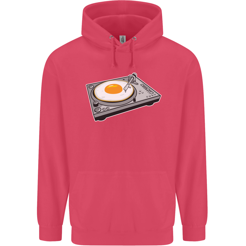 Egg Decks DJ DJing Turntable Record Player Childrens Kids Hoodie Heliconia