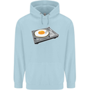 Egg Decks DJ DJing Turntable Record Player Childrens Kids Hoodie Light Blue