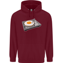 Egg Decks DJ DJing Turntable Record Player Childrens Kids Hoodie Maroon