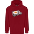 Egg Decks DJ DJing Turntable Record Player Childrens Kids Hoodie Red
