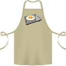 Egg Decks DJ DJing Turntable Record Player Cotton Apron 100% Organic Khaki
