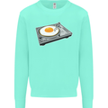 Egg Decks DJ DJing Turntable Record Player Kids Sweatshirt Jumper Peppermint