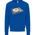 Egg Decks DJ DJing Turntable Record Player Kids Sweatshirt Jumper Royal Blue