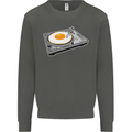 Egg Decks DJ DJing Turntable Record Player Kids Sweatshirt Jumper Storm Grey
