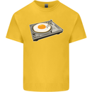Egg Decks DJ DJing Turntable Record Player Kids T-Shirt Childrens Yellow