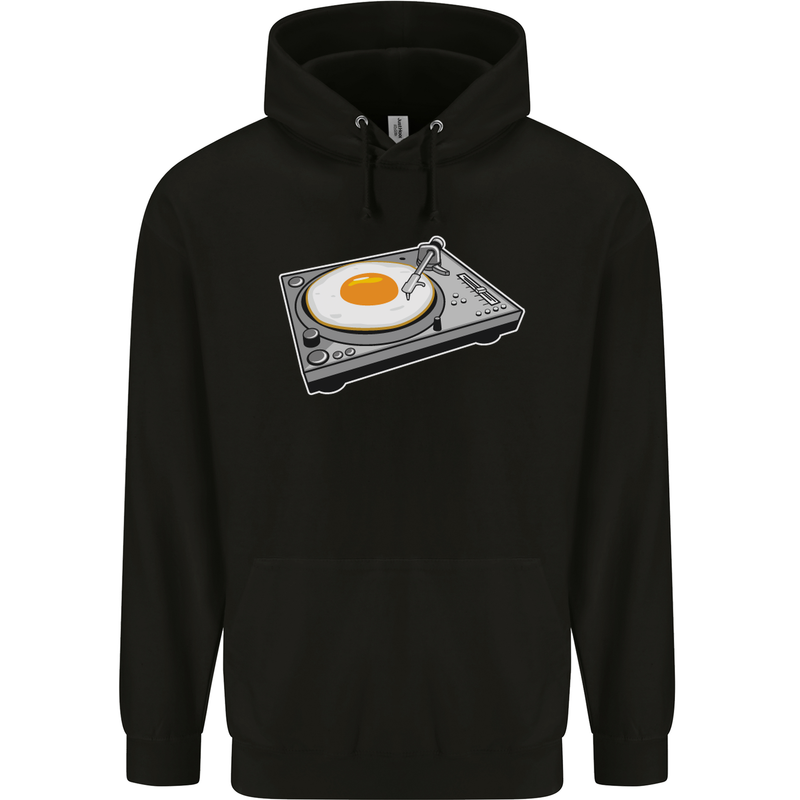 Egg Decks DJ DJing Turntable Record Player Mens 80% Cotton Hoodie Black