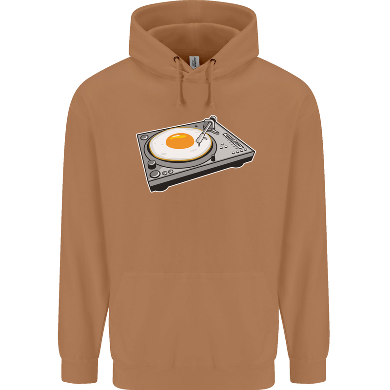 Egg Decks DJ DJing Turntable Record Player Mens 80% Cotton Hoodie Caramel Latte
