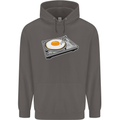 Egg Decks DJ DJing Turntable Record Player Mens 80% Cotton Hoodie Charcoal