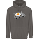 Egg Decks DJ DJing Turntable Record Player Mens 80% Cotton Hoodie Charcoal