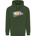 Egg Decks DJ DJing Turntable Record Player Mens 80% Cotton Hoodie Forest Green