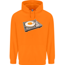 Egg Decks DJ DJing Turntable Record Player Mens 80% Cotton Hoodie Orange