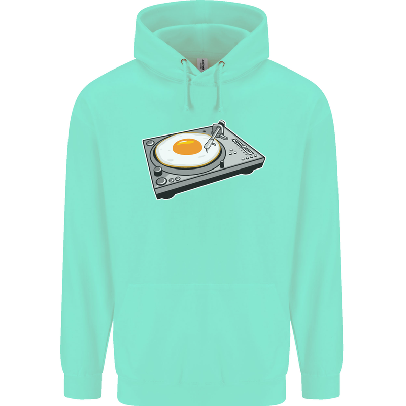 Egg Decks DJ DJing Turntable Record Player Mens 80% Cotton Hoodie Peppermint