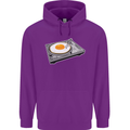 Egg Decks DJ DJing Turntable Record Player Mens 80% Cotton Hoodie Purple