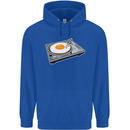 Egg Decks DJ DJing Turntable Record Player Mens 80% Cotton Hoodie Royal Blue