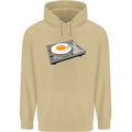 Egg Decks DJ DJing Turntable Record Player Mens 80% Cotton Hoodie Sand