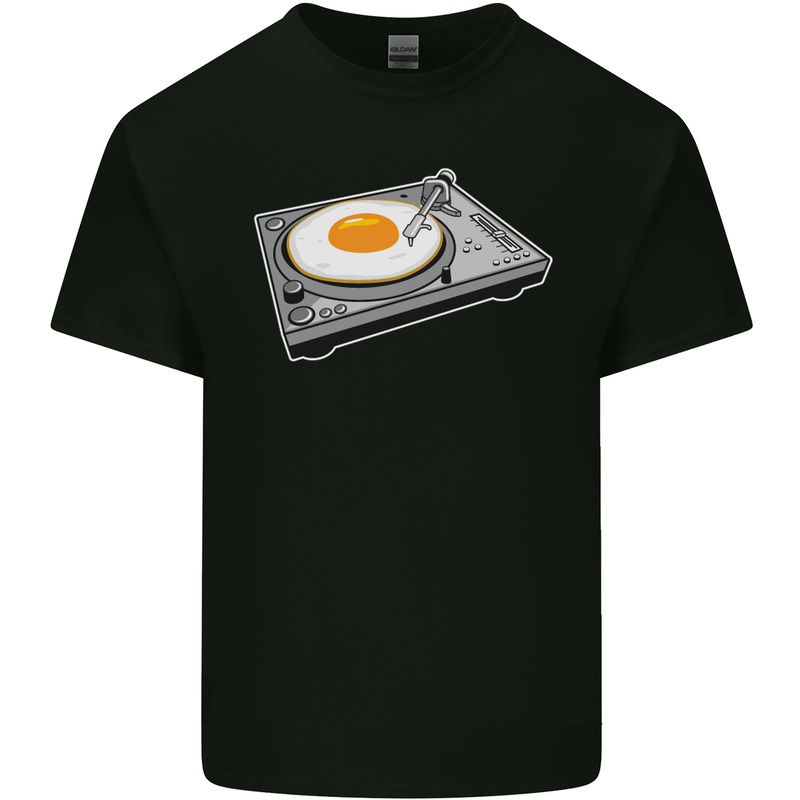 Egg Decks DJ DJing Turntable Record Player Mens Cotton T-Shirt Tee Top Black