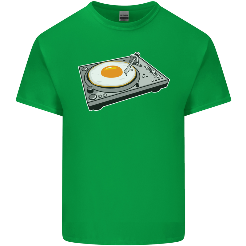 Egg Decks DJ DJing Turntable Record Player Mens Cotton T-Shirt Tee Top Irish Green