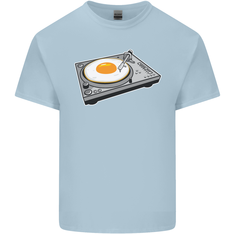 Egg Decks DJ DJing Turntable Record Player Mens Cotton T-Shirt Tee Top Light Blue