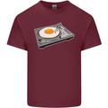 Egg Decks DJ DJing Turntable Record Player Mens Cotton T-Shirt Tee Top Maroon