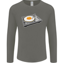 Egg Decks DJ DJing Turntable Record Player Mens Long Sleeve T-Shirt Charcoal