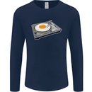 Egg Decks DJ DJing Turntable Record Player Mens Long Sleeve T-Shirt Navy Blue
