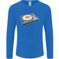 Egg Decks DJ DJing Turntable Record Player Mens Long Sleeve T-Shirt Royal Blue