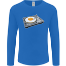 Egg Decks DJ DJing Turntable Record Player Mens Long Sleeve T-Shirt Royal Blue