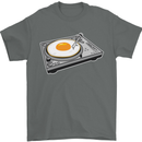 Egg Decks DJ DJing Turntable Record Player Mens T-Shirt Cotton Gildan Charcoal