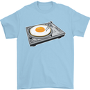 Egg Decks DJ DJing Turntable Record Player Mens T-Shirt Cotton Gildan Light Blue