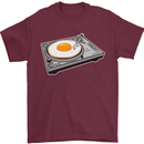 Egg Decks DJ DJing Turntable Record Player Mens T-Shirt Cotton Gildan Maroon
