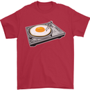Egg Decks DJ DJing Turntable Record Player Mens T-Shirt Cotton Gildan Red