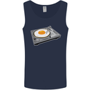Egg Decks DJ DJing Turntable Record Player Mens Vest Tank Top Navy Blue