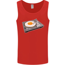 Egg Decks DJ DJing Turntable Record Player Mens Vest Tank Top Red