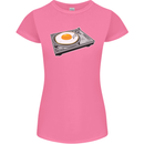 Egg Decks DJ DJing Turntable Record Player Womens Petite Cut T-Shirt Azalea