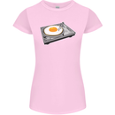 Egg Decks DJ DJing Turntable Record Player Womens Petite Cut T-Shirt Light Pink
