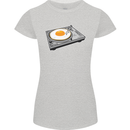 Egg Decks DJ DJing Turntable Record Player Womens Petite Cut T-Shirt Sports Grey