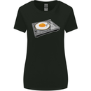 Egg Decks DJ DJing Turntable Record Player Womens Wider Cut T-Shirt Black