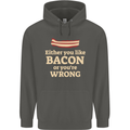 Either You Like Bacon or Your Wrong Funny Childrens Kids Hoodie Storm Grey
