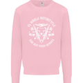El Diablo Motorcycle Biker Motorbike Kids Sweatshirt Jumper Light Pink