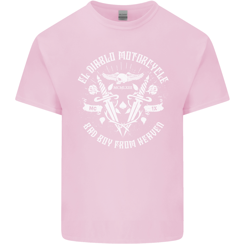 El Diablo Motorcycle Biker Motorbike Kids T-Shirt Childrens Light Pink