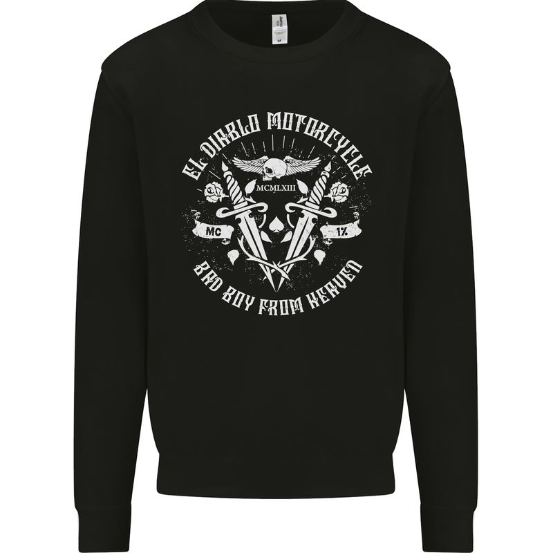 El Diablo Motorcycle Biker Motorbike Mens Sweatshirt Jumper Black