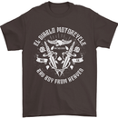 El Diablo Motorcycle Biker Motorbike Mens T-Shirt Cotton Gildan Dark Chocolate